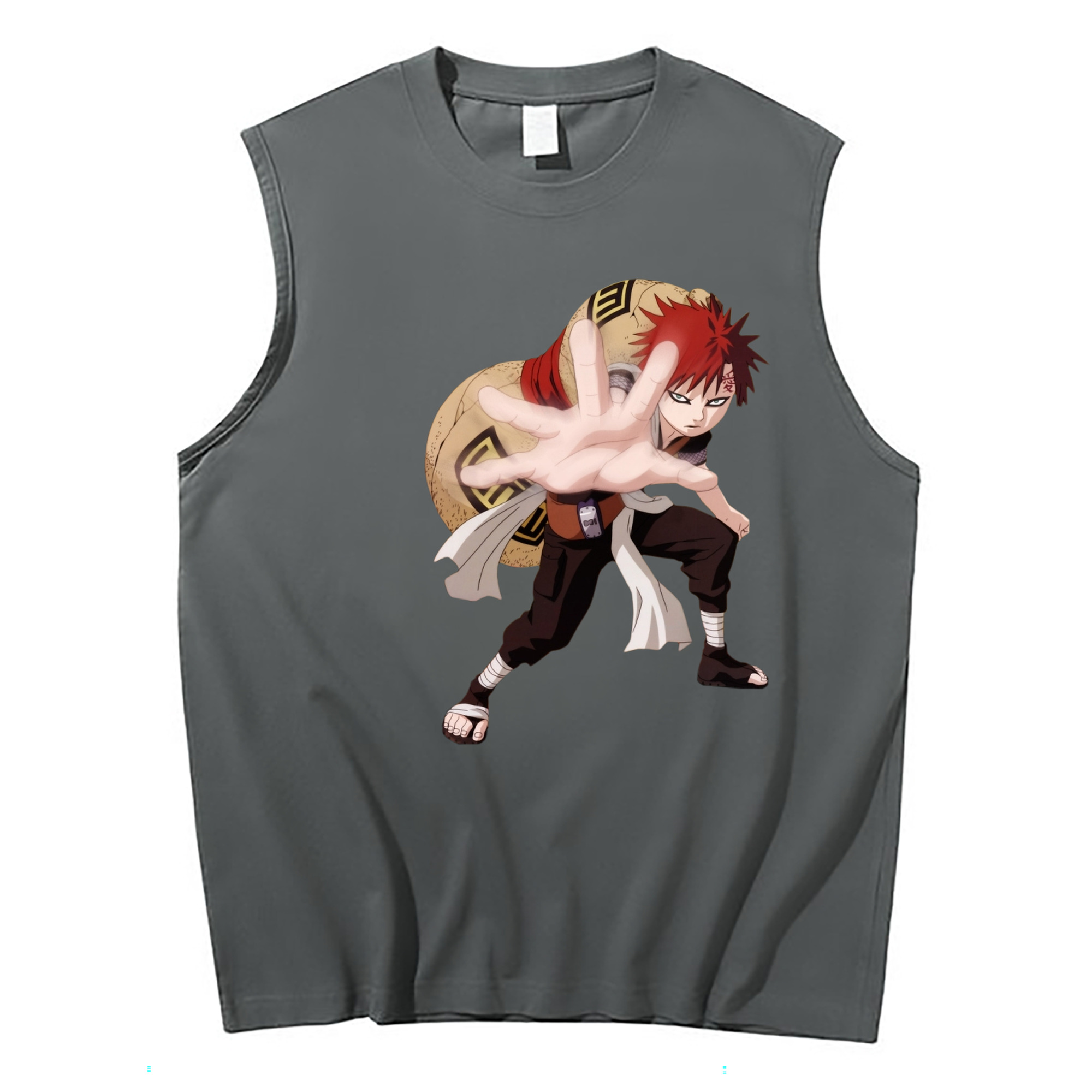 （画像用） NARUTO -ナルト- ガアラ Gaara コットン100％タンクトップ（フロントプリント）